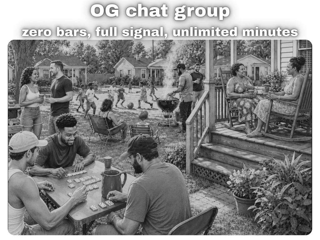 Backyard Cookout – OG Chat Group (Greyscale edition)