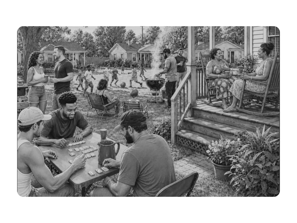 Backyard Cookout – (Greyscale edition)
