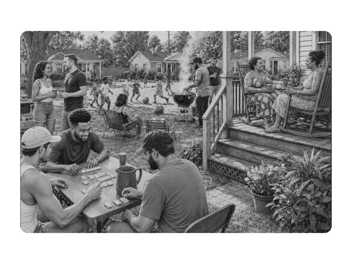 Backyard Cookout – (Greyscale edition)